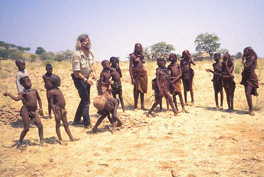 Myself - helping the Himba out of the stone age :-) 
