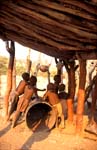 Himba children with barrel